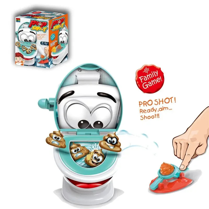 1 Set Poop Shooter Toy Funny Toilet Toy Family Party Relaxation Parent Child Interactive Game Tabletop PK Creative Catapult Game Good Vibrations