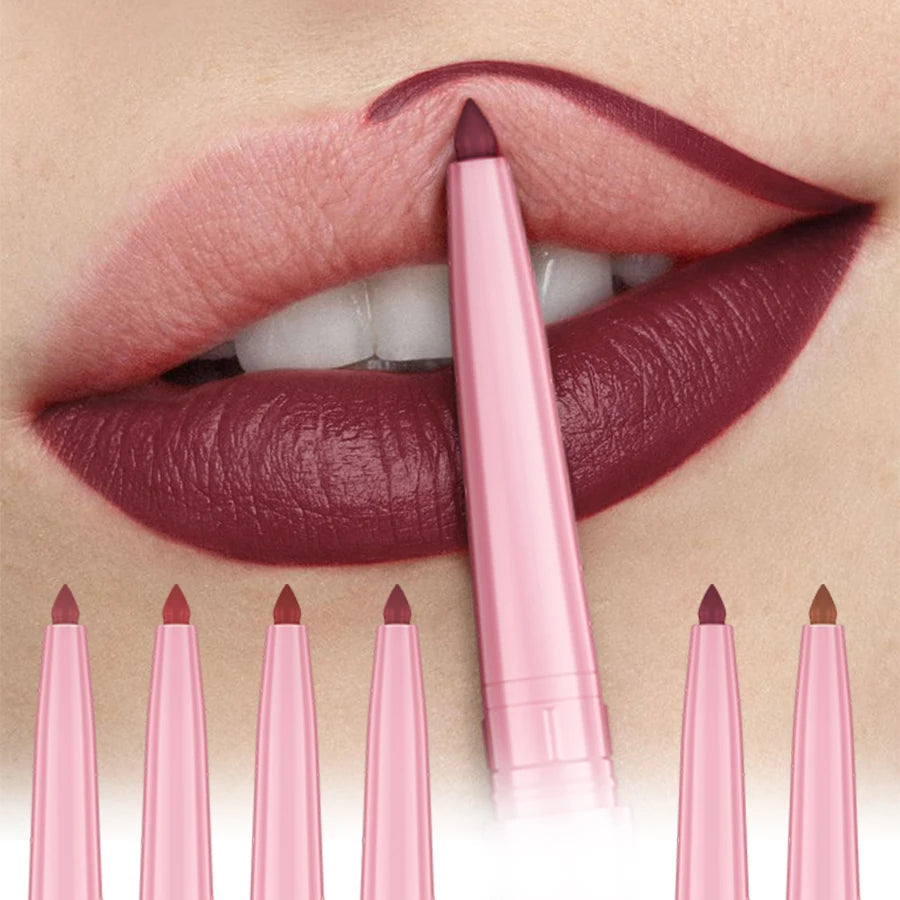 1PC Waterproof Matte Lip Liner Contours Lips in Shades Sexy Red Lipstick Natural Color Lip Makeup Hydrating Lip Cosmetic Gifts Good Vibrations