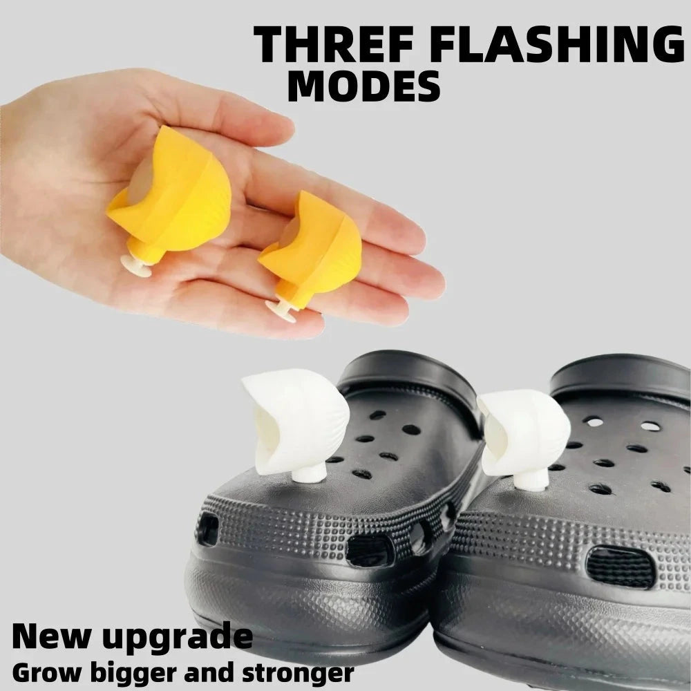 2PCS Outdoor Camping Crocs Headlight Upgrade Rechargeable Adult Children's Shoes Charm Decoration Good Vibrations