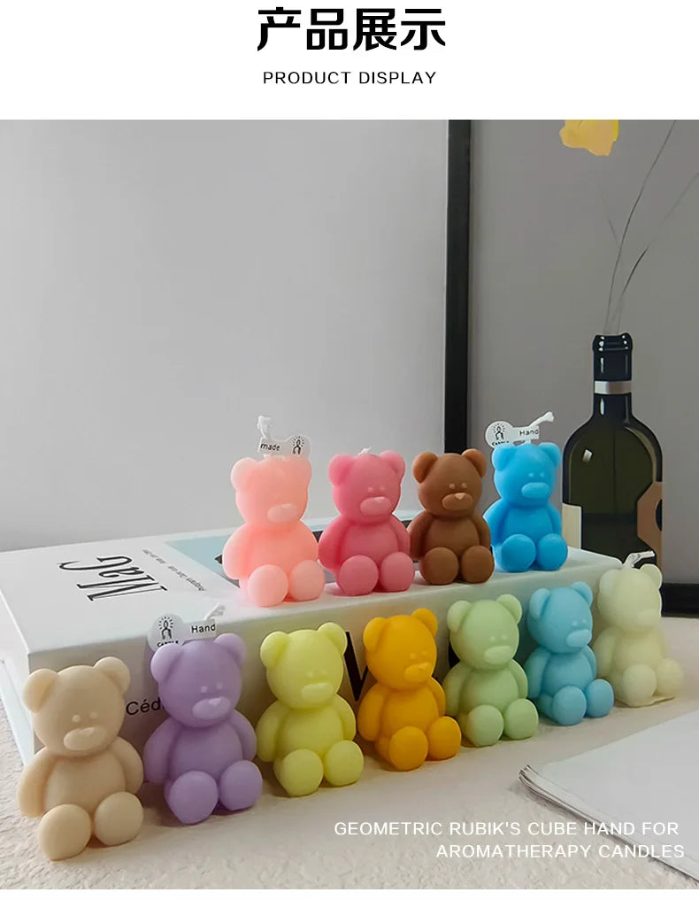 1pc Lovely Bear Aromatherapy Candles for Home Decoration Lovely Scented Candle Photography Props Festival Home Ornaments Good Vibrations