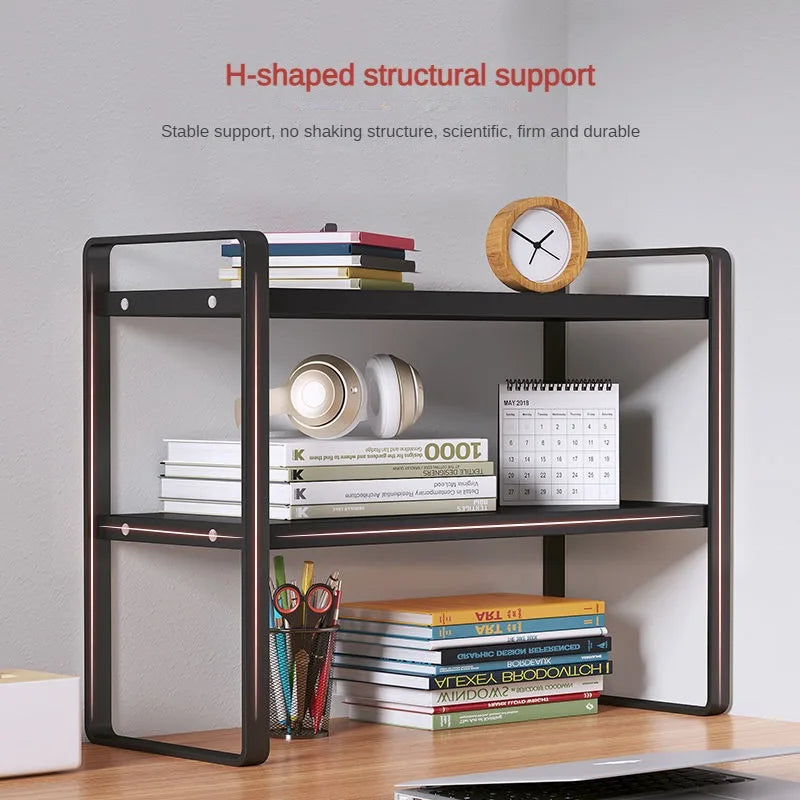Shelf Desktop Storage  Bookshelf Student Desk Shelves Racks Office Computer Desk Tiered Cabinet Home Storage Holders Organizer Good Vibrations