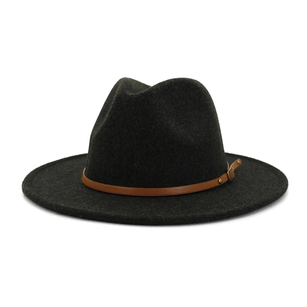 fedora hats for men and women couples jazz hats autumn and winter multicolor fashion wild warm flat brimmed hat Good Vibrations