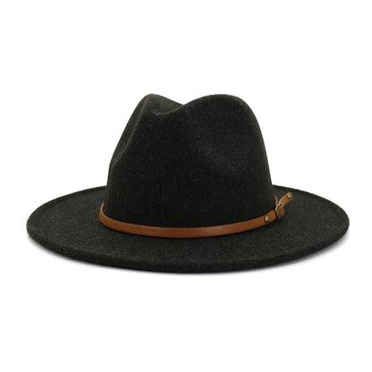 fedora hats for men and women couples jazz hats autumn and winter multicolor fashion wild warm flat brimmed hat Good Vibrations