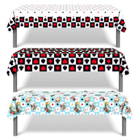 Casino Las Vegas Poker Party Disposable Tablecloth Magician Dollar Playing Cards Birthday Party Camping Mat Table Cover Decor Good Vibrations