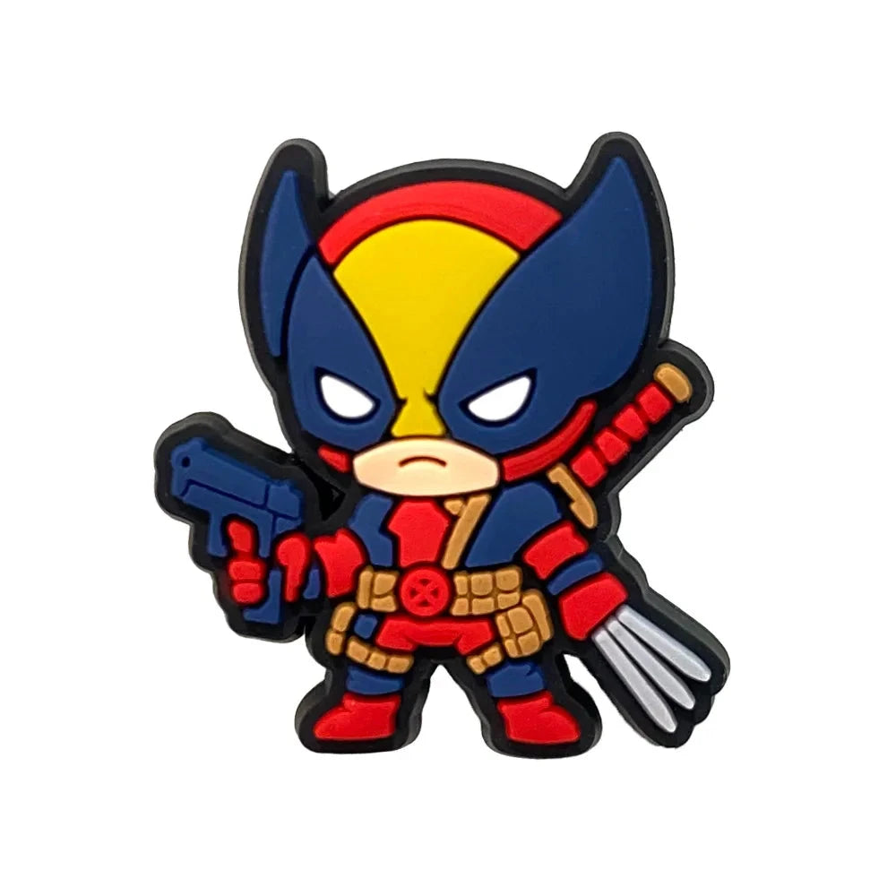 Hot 19pcs/set Deadpool & Wolverine Shoe Charms for Croc DIY Shoe Decorations Accessories Decorations Sandal Decorate Kids Gifts Good Vibrations