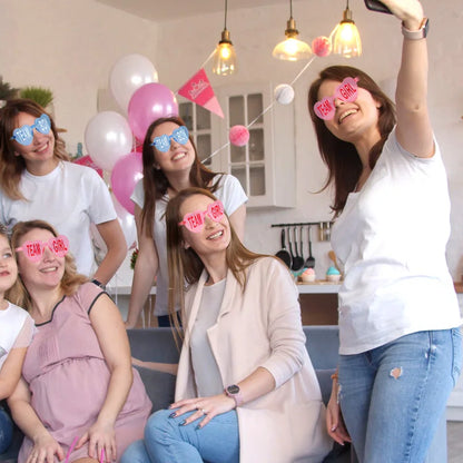 Baby Gender Reveal Party Team Boy Team Girl Glasses Decoration Supplies Blue and Pink Sunglasses Photo Props Guests Gift Favors Good Vibrations