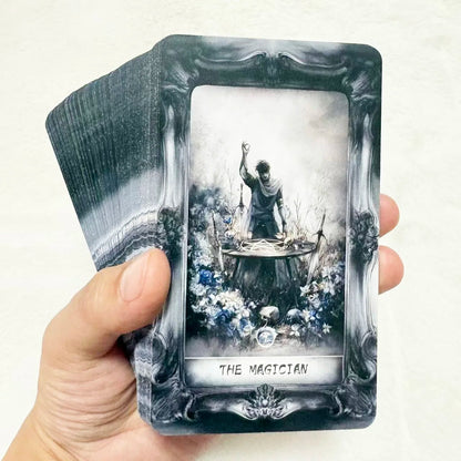 Dark Fantasy Tarot Deck, 78-Cards with Guidebook, Gothic-Style Taro Cards, Uncovering Hidden Truths, Fortune-telling Toy, 12x7cm Good Vibrations