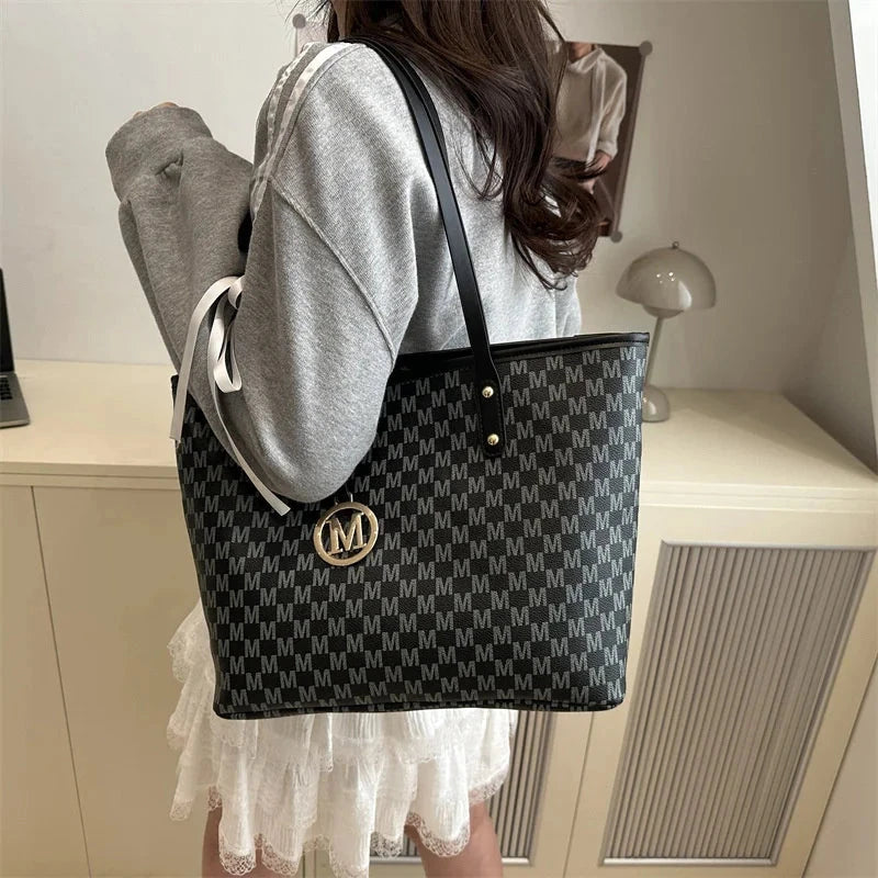 Large Capacity Letter Bag Commuting Tote Bag Women'S Popular Fashion Shoulder Bag Diamond Grid Large Capacity Handbag Good Vibrations
