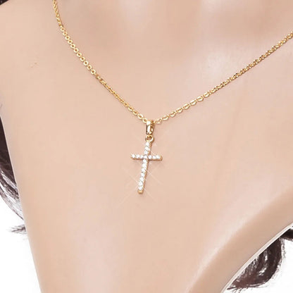 Hot Selling Jewelry Cross Pendant Necklace With Zircon Fashionable And Personalized Design Popular Hip Hop Neck Chain Good Vibrations