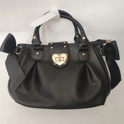 Harajuku Bow Pink Hand Bag Purse Women Japanese Style Soft Casual Crossbody Bag Ladies Sweet Cute Large Capacity Shoulder Bags Good Vibrations