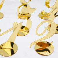 1PC Gold Silver Table Number with Holder Elegant Mirror Table Number Sign Seat Card For Wedding Birthday Party Anniversary Event Good Vibrations