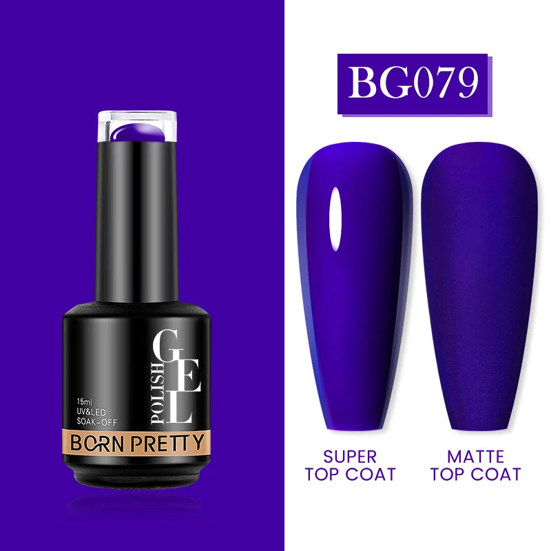 BORN PRETTY Milky Pink Rubber Base Gel Nail Polish Glitter 15ml Semi-Permanent Varnish Soak Off Self Leveling UV LED Gel Good Vibrations