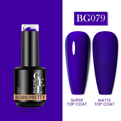 BORN PRETTY Milky Pink Rubber Base Gel Nail Polish Glitter 15ml Semi-Permanent Varnish Soak Off Self Leveling UV LED Gel Good Vibrations