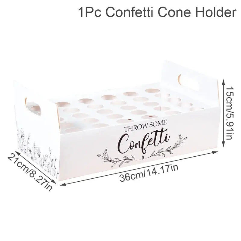 Kraft Paper Wedding Tray Confetti Cone Stand Box Tray Rustic Wedding Decoration Wedding Confetti Cones Wedding Cones  Set supply Good Vibrations