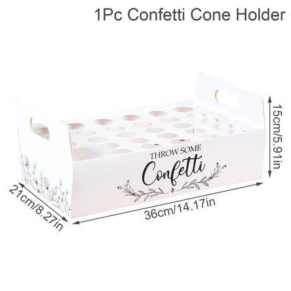 Wedding Tray Confetti Cone Stand Box Kraft Paper Tray Rustic Wedding Decoration Wedding Confetti Cones Cones Wedding Set supply Good Vibrations