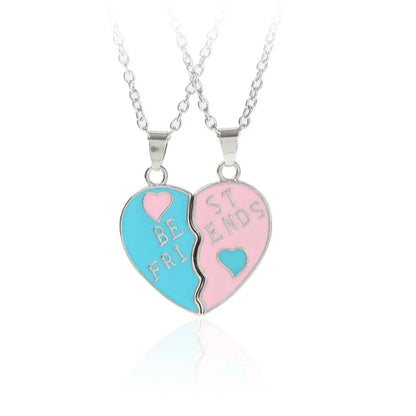 Fashion Best Friends Honey Love Couple Pendant Necklace 2 Pcs/ Set Chain Choke Broken Heart BFF Good Friendship Jewelry Gift Good Vibrations