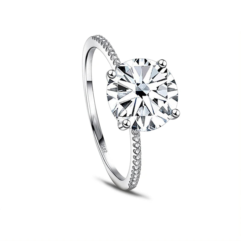 Gica Gema 3.0Ct  Real Solid 925 Sterling Silver Ring Fashion Women Gift 5A Zircon Jewelry Brand Wedding Engagement Silver Rings Good Vibrations