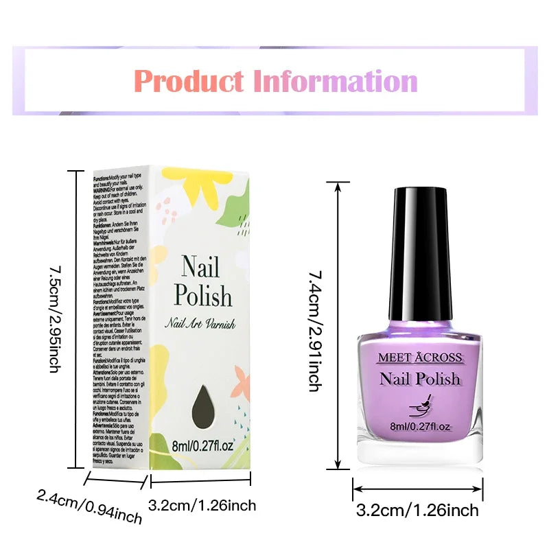 8ml Water-Based Nail Polish 48 Colors Long Lasting Quick Drying No Need of Lamp to Cure Nail Supplies Vernis for Nails Manicure Good Vibrations