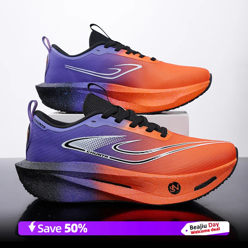 Running Shoes Men Carbon Plate Speciality Marathon Sports Breathable Lightweight Women's Comfortable Nonskid Leisure Sneakers Good Vibrations
