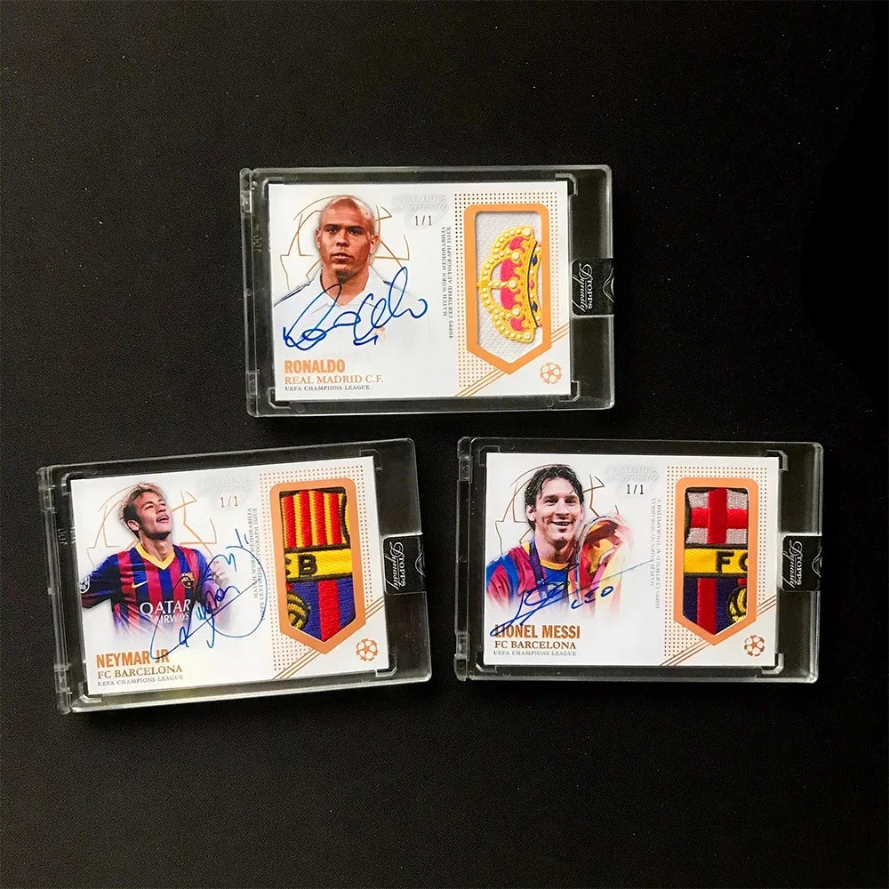 Panini homemade jersey material card Messi Ronaldo Neymar signed collection card bricks DIY Boy birthday christmas present Good Vibrations