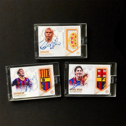 Panini homemade jersey material card Messi Ronaldo Neymar signed collection card bricks DIY Boy birthday christmas present Good Vibrations