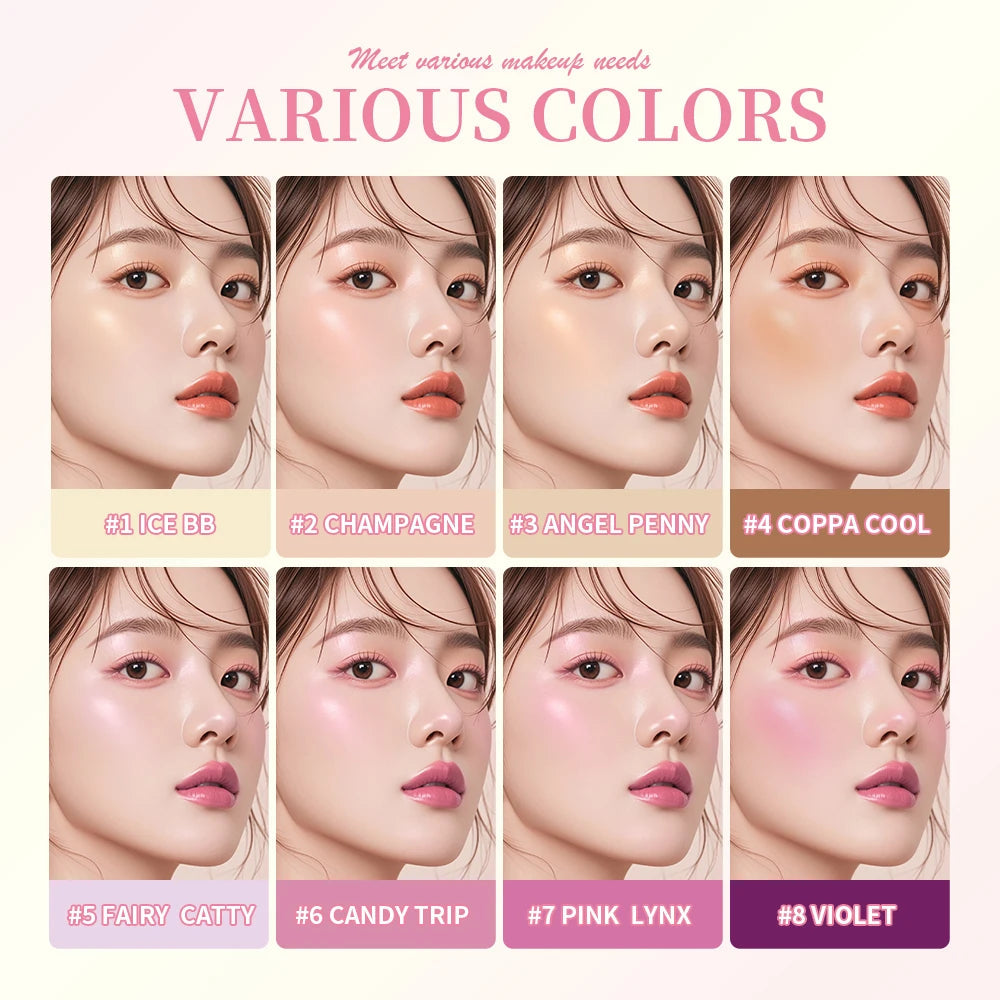 8Colors Highlight/Brow/Blush Palett Enhance Facial Three-dimensional Makeup Shimmer Waterproof Makeup Tool Cosmetic Good Vibrations