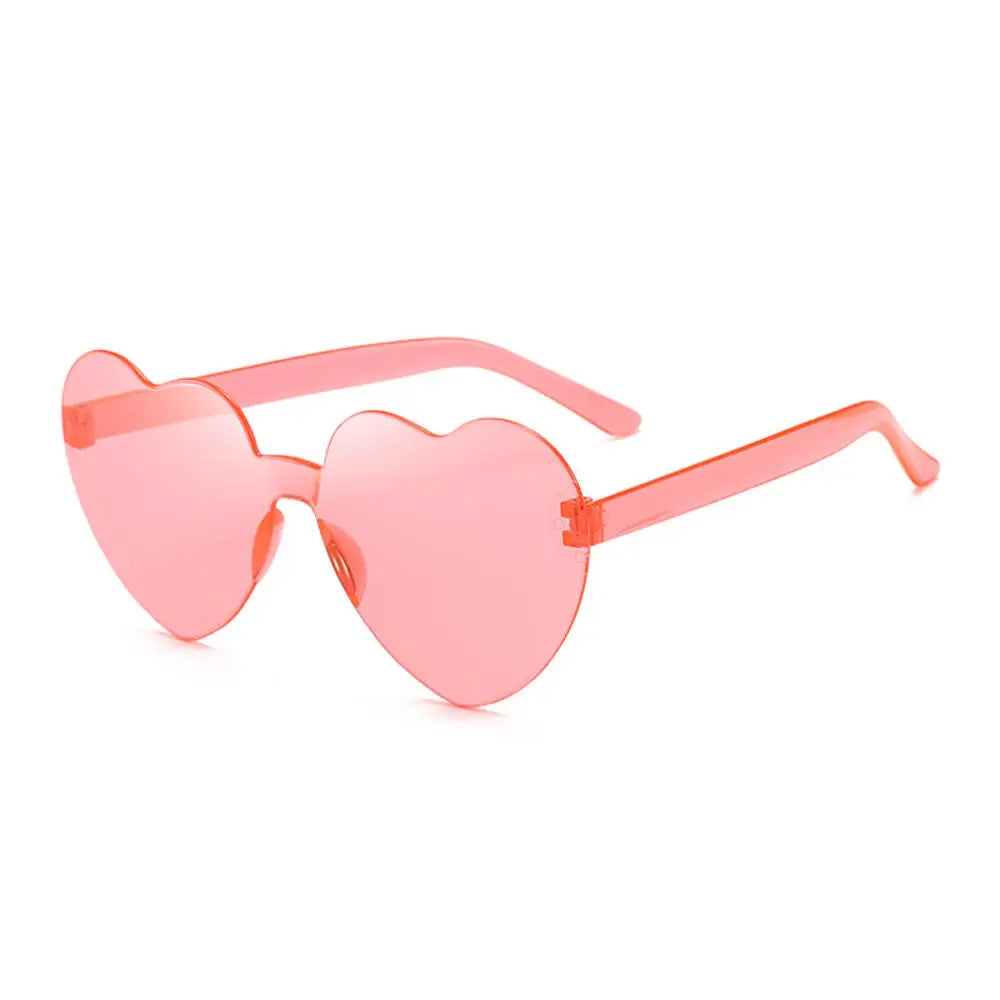 Color Transparent Sunglasses Women Heart Shaped Sun Glasses Fashion Travel Outdoor UV400 Shades Party Eyewear Goggle Men Gifts Good Vibrations