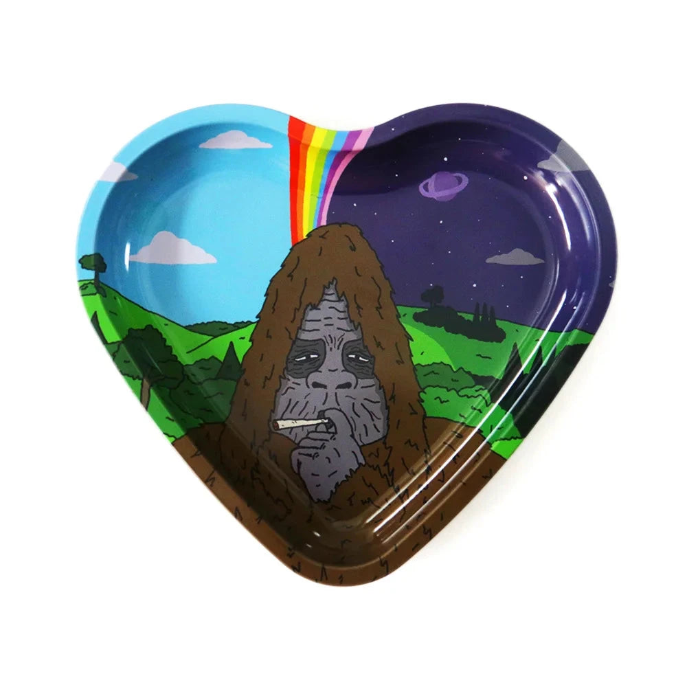 Love-Shaped Cigarette Tray Tobacco Metal Rolling Tray 16.5x18CM Plate Cmoking Smoking Accessories Storage Tray Good Vibrations Adult Super Store