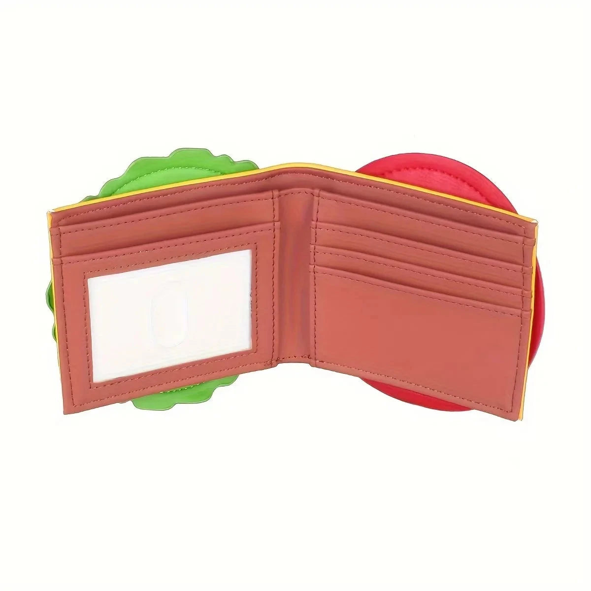 A cute wallet in the shape of a cartoon hamburger,PU leather wallet,coin purse,card holder，RFID Good Vibrations