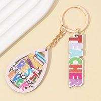 Teachers Day Gift Keychain Graduation Decorations 2025 Bus Book Wood Pendant Bag Charms Tassel Key Chains for Best Friends Gifts Good Vibrations