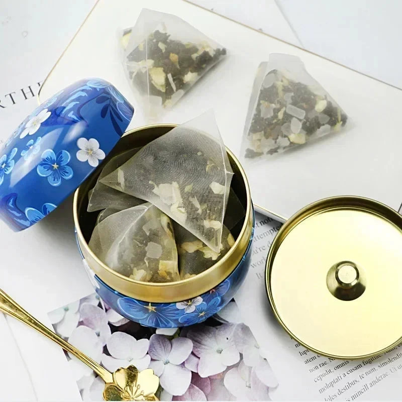 Tea Caddy Tea Box Containers Candle Cans Coffee Candy Snacks Small Tin Mini Portable Storage Boxes Sealed Jars Packaging Teaware Good Vibrations