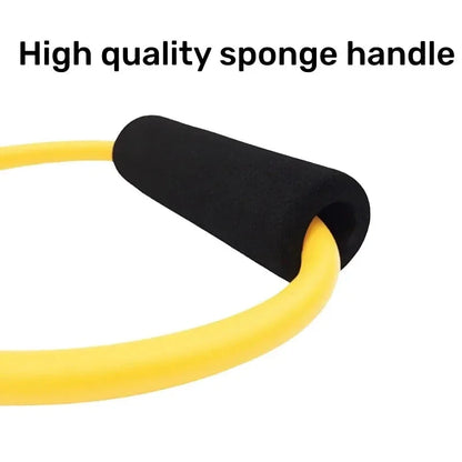 TPE 8 Word Fitness Yoga Gum Resistance Rubber Bands Fitness Elastic Band Fitness Equipment Expander Workout Gym Exercise Train Good Vibrations