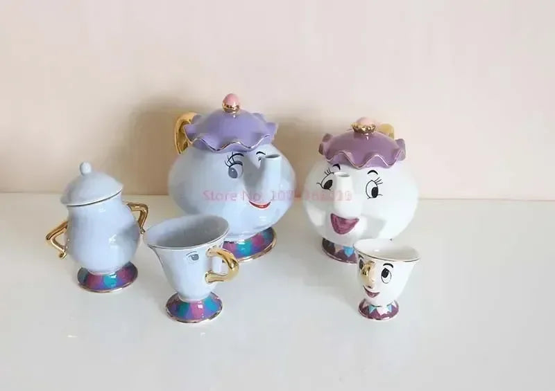 Disney Teapot Cute Cartoon Beauty And The Beast Coffee Pots Mug Mrs Potts Chip Cup Tea Cup Pots One Tea Set Droshipping Desk Gif Good Vibrations Adult Super Store