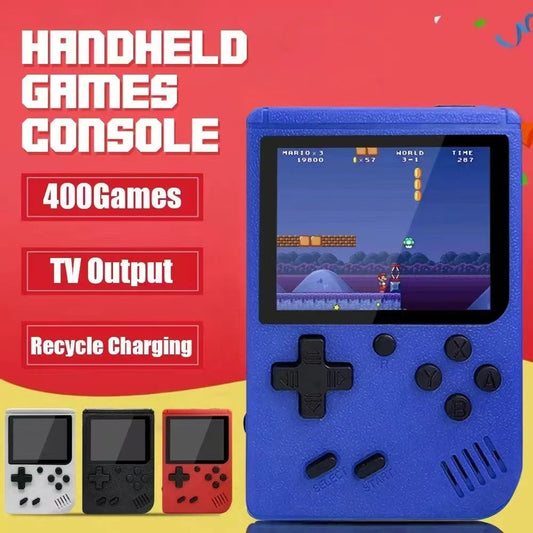Retro Classic Handheld Game Console 400 Games Rechargeable Portable Mini Game Player Support TV Connection Kids Birthday Gift Good Vibrations