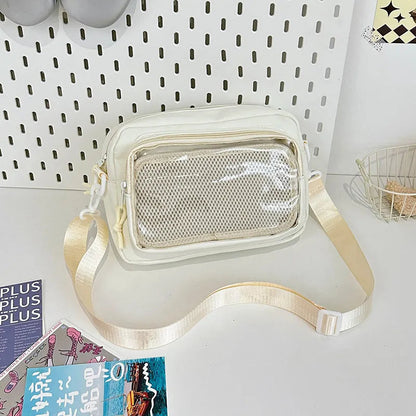 New Y2K Mini Anime Ita Bag Portable Outdoor Small Crossbody Bag Cute Girl Transparent Shoulder Bag Otaku DIY Comic Display Purse Good Vibrations