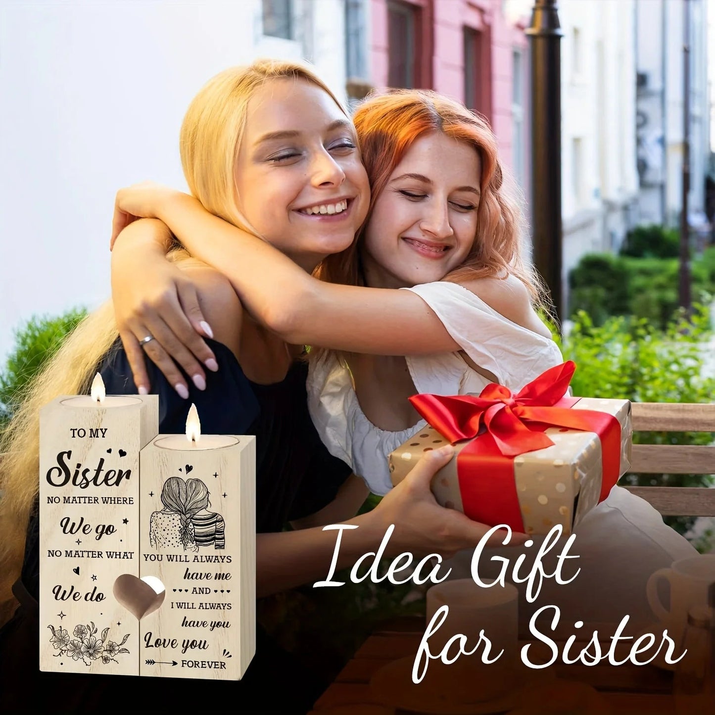 1pcs sister gift, heart candlestick gift for sister, best sister birthday, thanksgiving, wedding gift (without candles) Good Vibrations