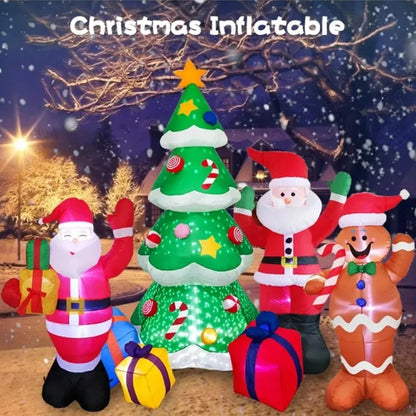 Christmas Inflatables Glowing Snowman Penguins Santa Claus with Built-in LED Decoration for Xmas Party Indoor Outdoor Yard Good Vibrations