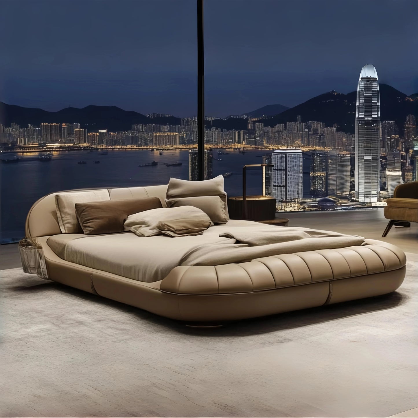 Contemporary King Size Bed Headboard Luxe European Design Perfect Addition Any Bedroom Camas De Dormitorio Home Decoration Good Vibrations