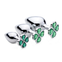 Lucky Clover Gem Anal Plug,S/M/L Size Four Leaf Clover Stainless Steel Crystal Jewelry Anal Butt Plugs Good Vibrations Adult Super Store