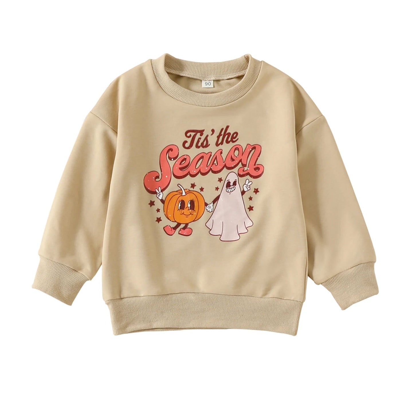 2022-08-30 Lioraitiin 0-5Years Toddler Baby Girl Boy Autumn Halloween Clothing Long Sleeve Cartoon Pumpkin Printed Sweatshirt Good Vibrations