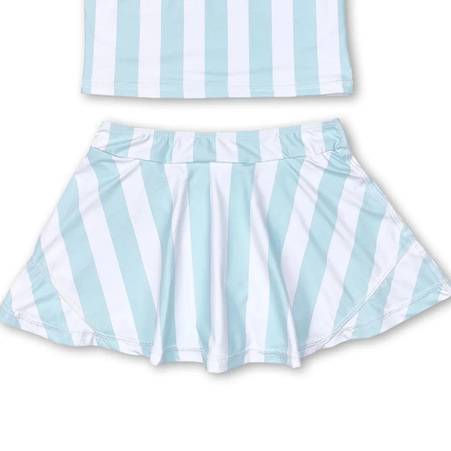 Girls Sleeveless Stripe Top Skirt Set Summer Casual Breathable Cotton Outfit for Kids Good Vibrations