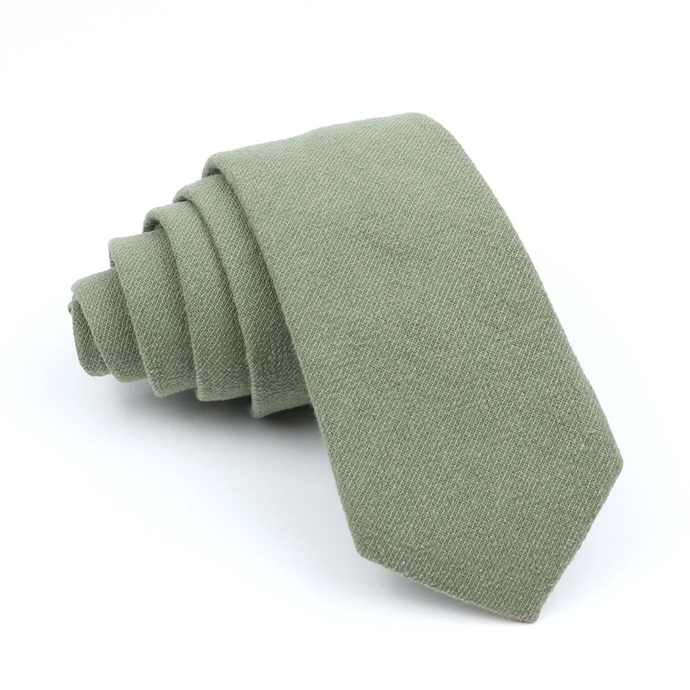 Wed Cotton Tie Solid Color Necktie For Man Woman Blue Pink Yellow Skinny Slim Ties Fashion Wedding Party Gifts Men Accessories Good Vibrations