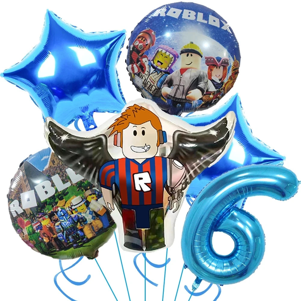 ROBLOX Birthday Foil Balloons Set Cartoon Party Decoration Supplies Baby Shower Favor Game Gift Number Balloon Boy Toy diy Good Vibrations