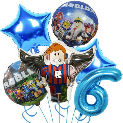 ROBLOX Birthday Foil Balloons Set Cartoon Party Decoration Supplies Baby Shower Favor Game Gift Number Balloon Boy Toy diy Good Vibrations