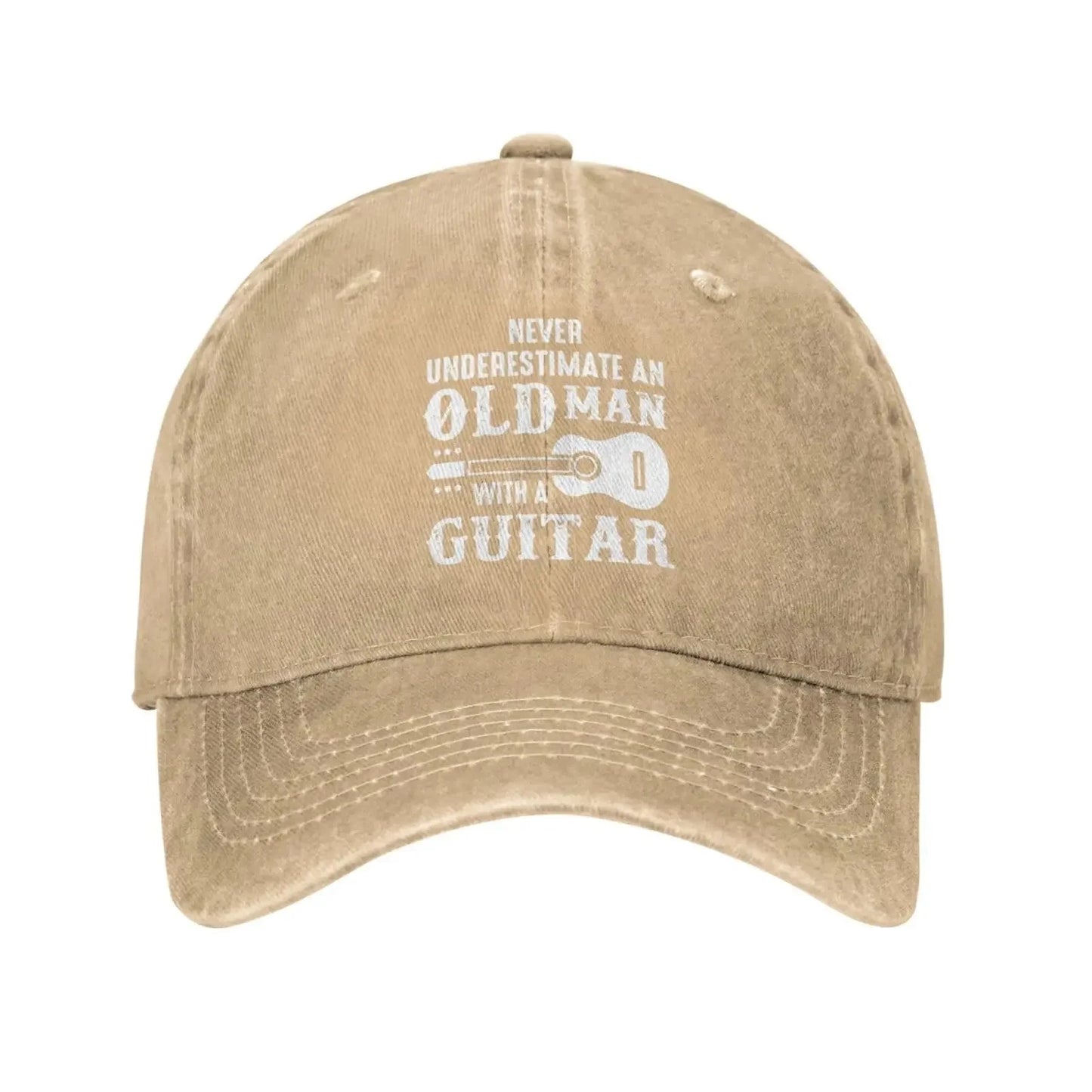 Funny Hat Never Underestimate an Old Man with A Guitar Hats Men Baseball Cap Cute Caps Good Vibrations