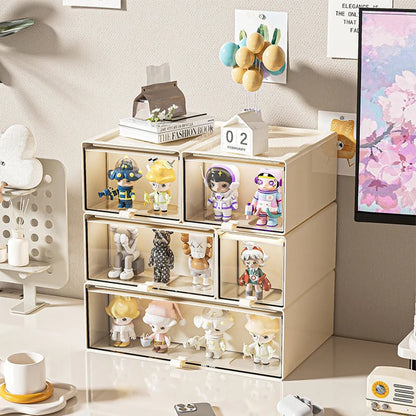 Storage Box with Drawers – Desktop Organizer, Display Case for Collectibles, Office Storage ContainerCustomizable Combination Good Vibrations