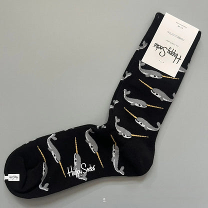 Cotton Happy Socks Men's Classic Crew Sock Shoe Size 10 - 13 Soft Good Vibrations
