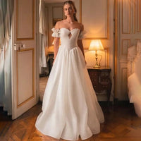 Enternity Fashionable Wedding Gown For Bride Off The Shoulder Court Train Sweetheart Bride Gown Vestido De Novia Customized Good Vibrations