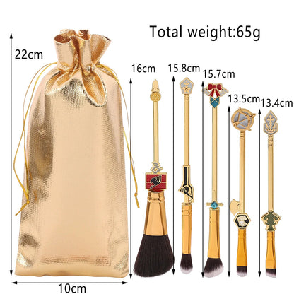 5pcs/set Kawaii Sailor Moon Makeup Brushes Kits Foundation Powder Blush Eyeshadow Kabuki Blending Make Up Brush Beauty Tools Good Vibrations