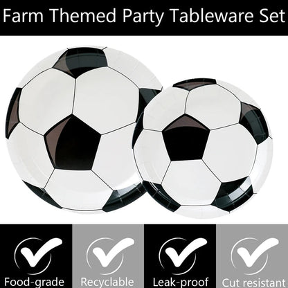 Football Party Disposable Tableware Boys Kids 1st Birthday Party Decorations Sports Soccer Theme Birthday Party Supplies Decor Good Vibrations